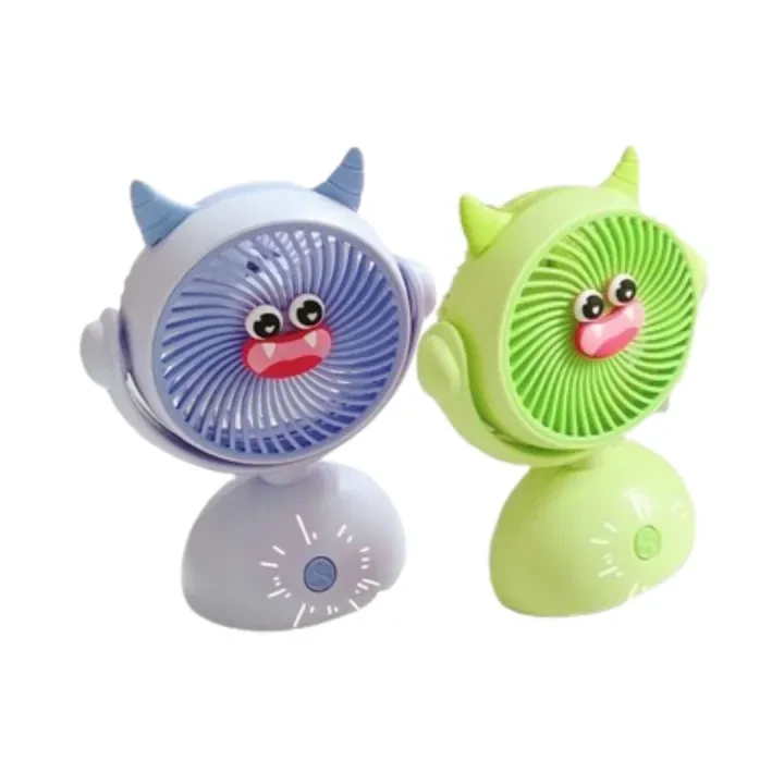 Cute Cartoon Mini Desk Fan | Portable USB Rechargeable Table Fan for Kids & Home